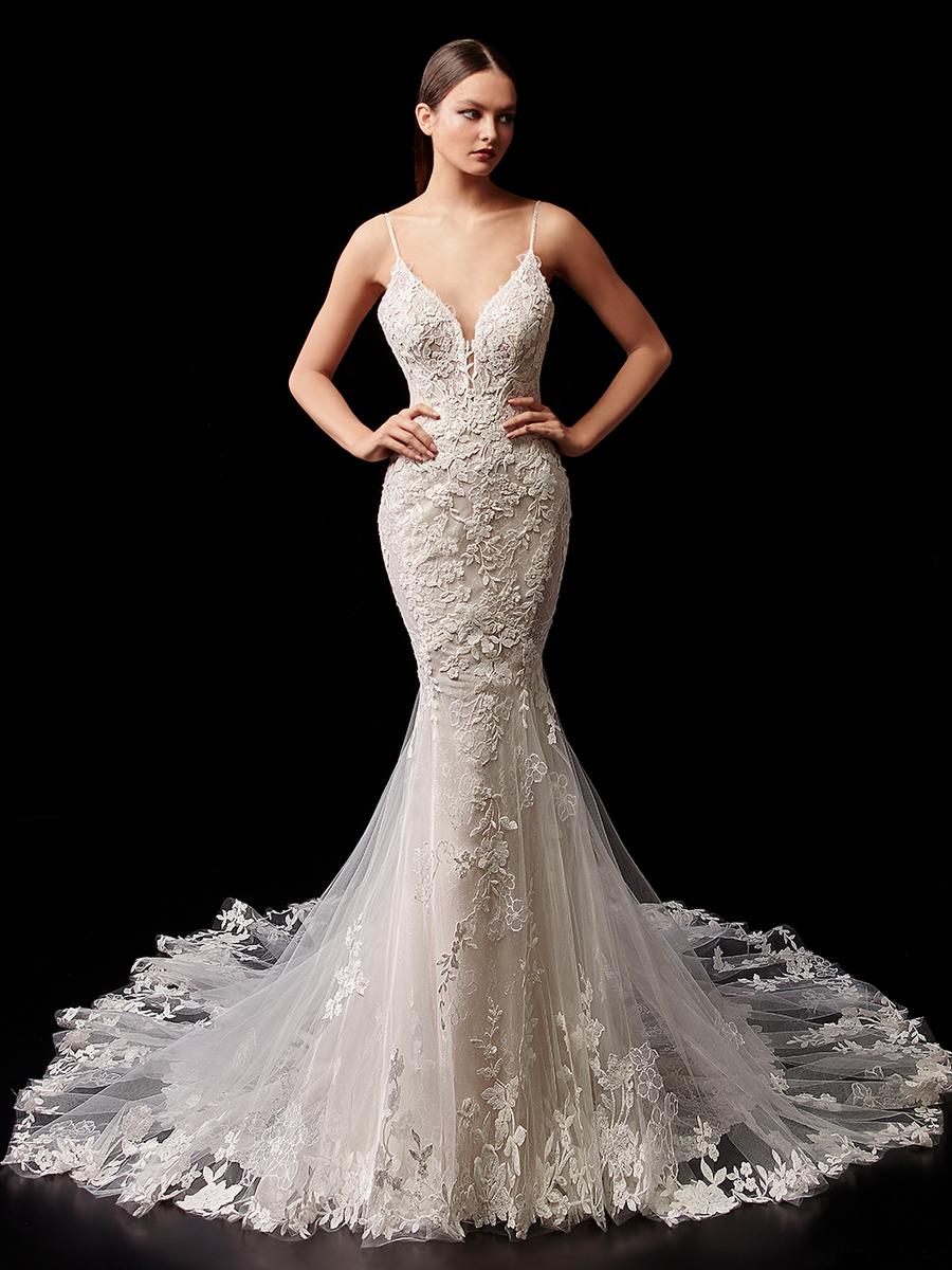 Enzoani fit and flare lace bridal gown