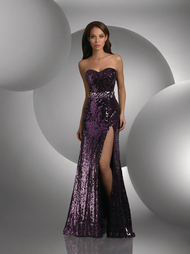 High Slit Metallic Gown by Bari Jay Shimmer 59406 ON SALE REG $ 249