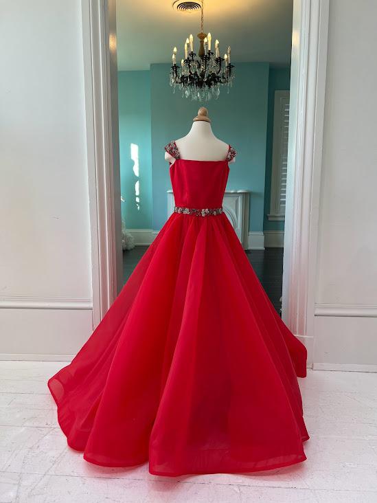 Sherri Hill Red Children's pageant gown K55029