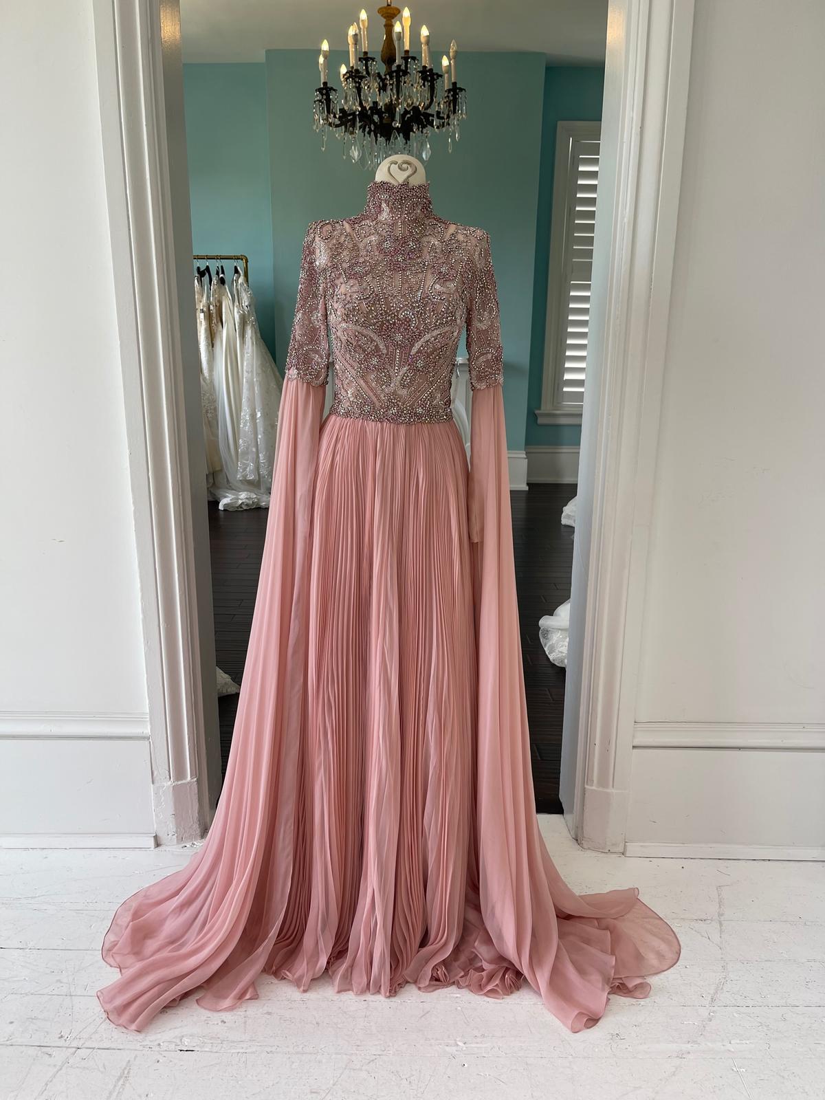 Sherri Hill Couture Blush Pink Chiffon Pageant Gown 44814