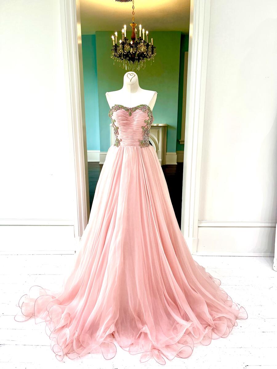 Sherri Hill Couture Pink blush organza pageant ballgown 44296