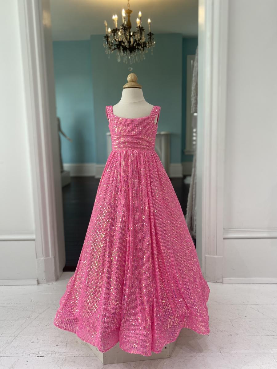 Sherri Hill Children's Little girl pink pageant gown K55073