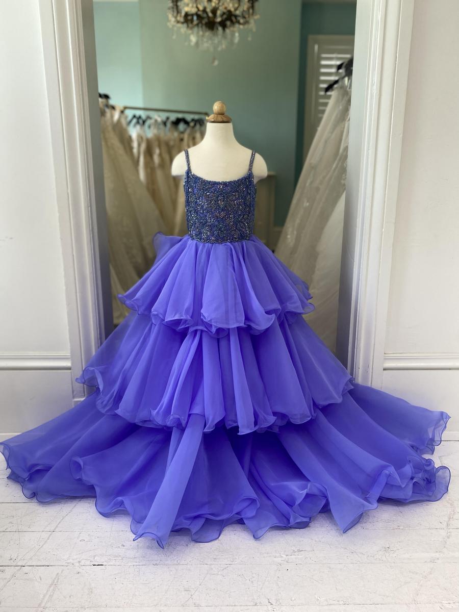 Sherri Hill Children's Little Girl's Periwinkle Pageant Ballgown K56807