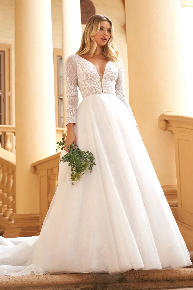 Sherri Hill Bridal Long sleeve wedding ball gown 81070