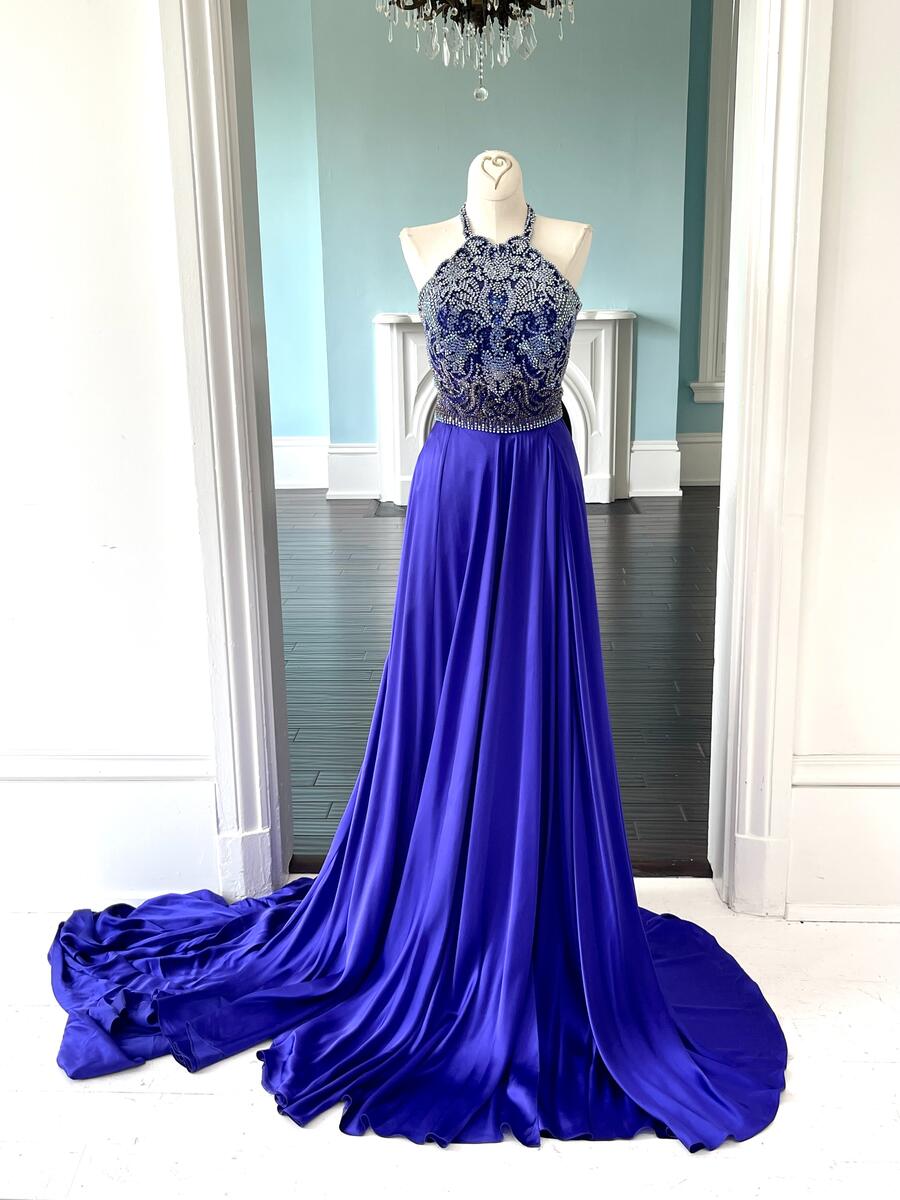Sherri Hill Couture Purple Silk Pageant Gown 44499