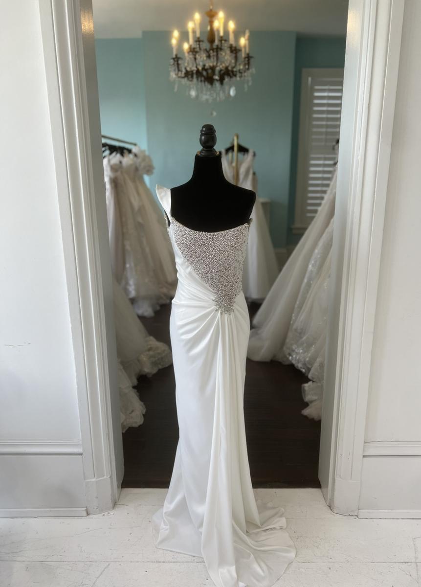 Sherri Hill Bridal Ivory silk pearl wedding dress 71126