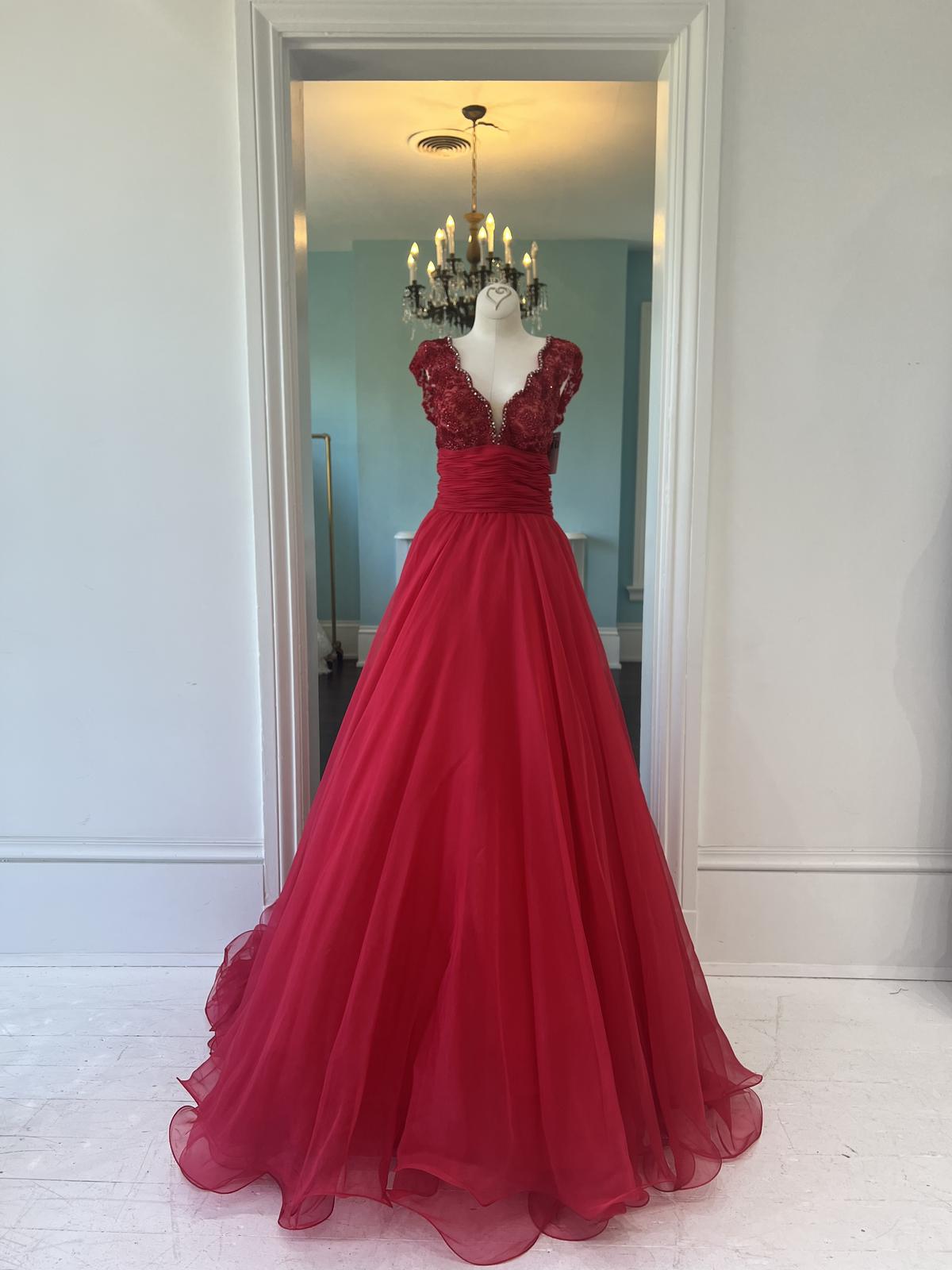 Sherri Hill Couture Red Organze Pageant Ballgown 44931