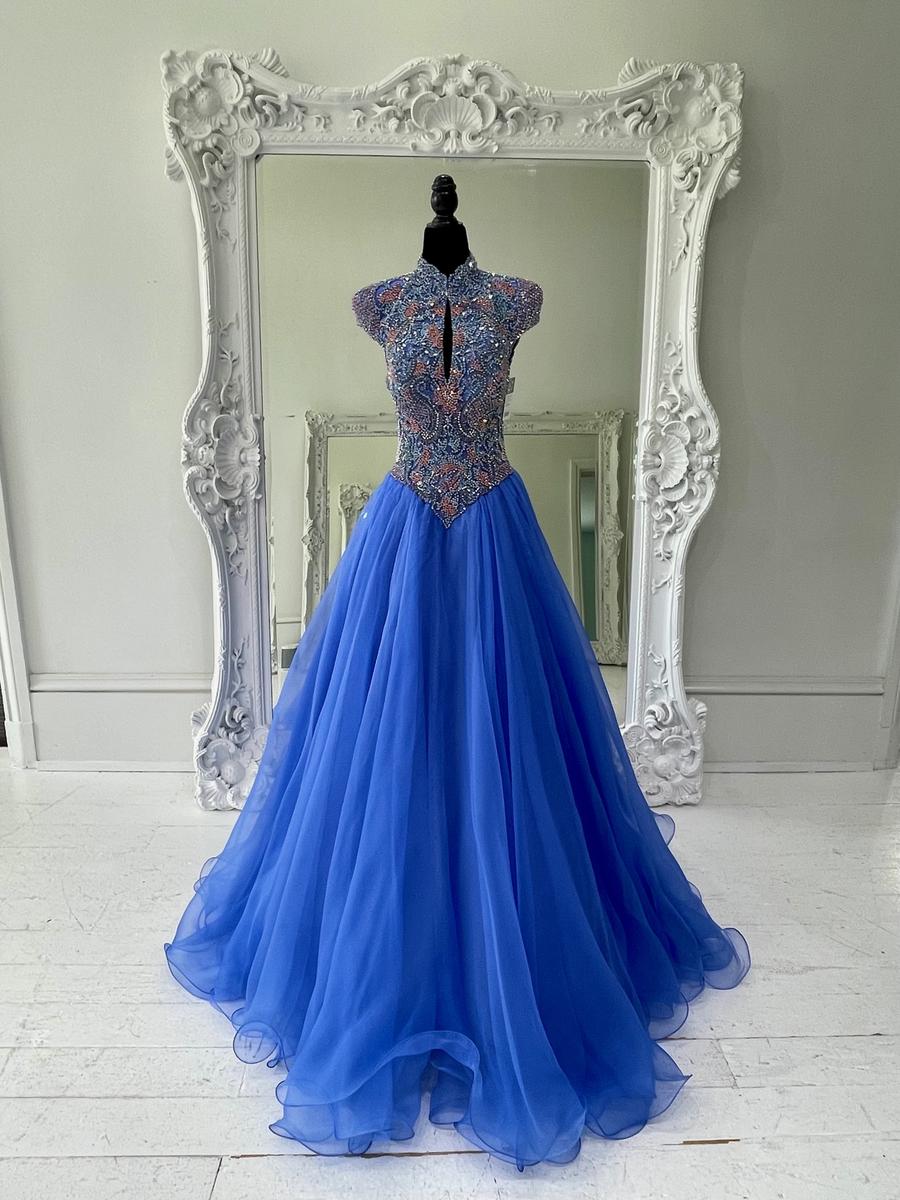 Sherri Hill Couture Periwinkle Organza Pageant Ballgown 45640