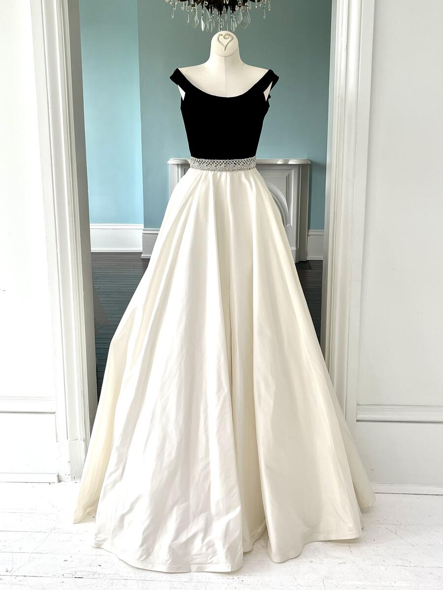 Sherri Hill Couture Black White Pageant Ballgown 44206XX-BG