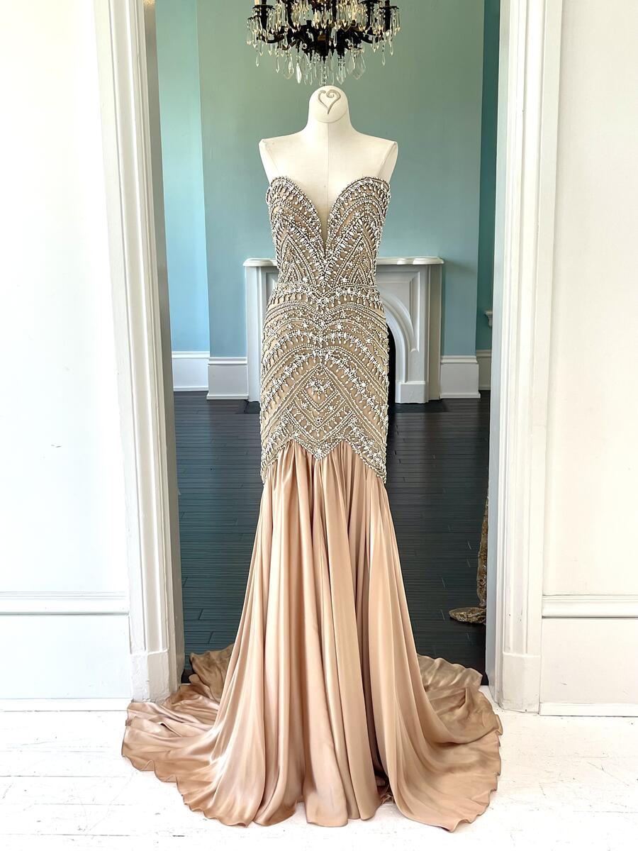 Sherri Hill Couture Nude Pageant Gown