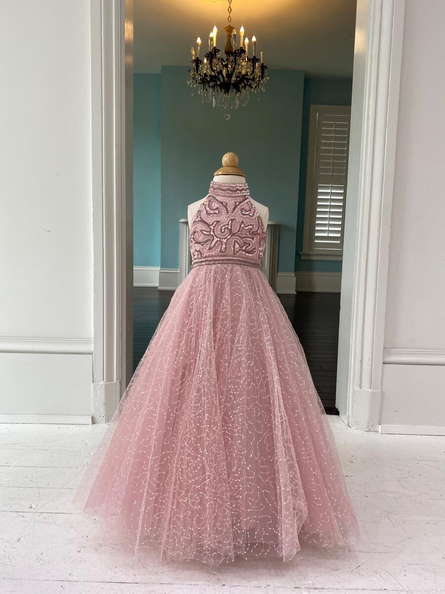 Sherri Hill Light Pink Children's Pageant Gown