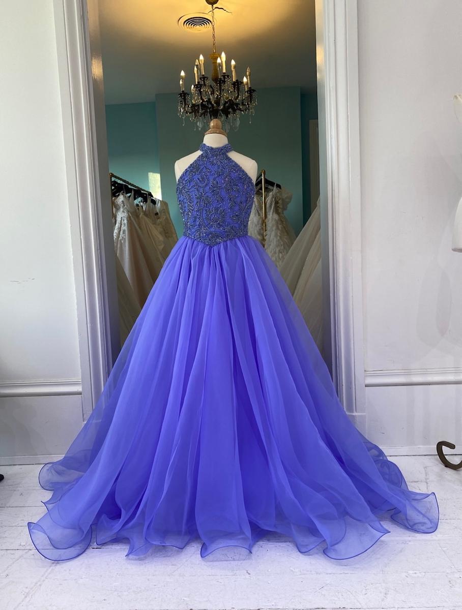 Sherri Hill Children's Periwinkle  little girl's organza pageant ballgown K56219 