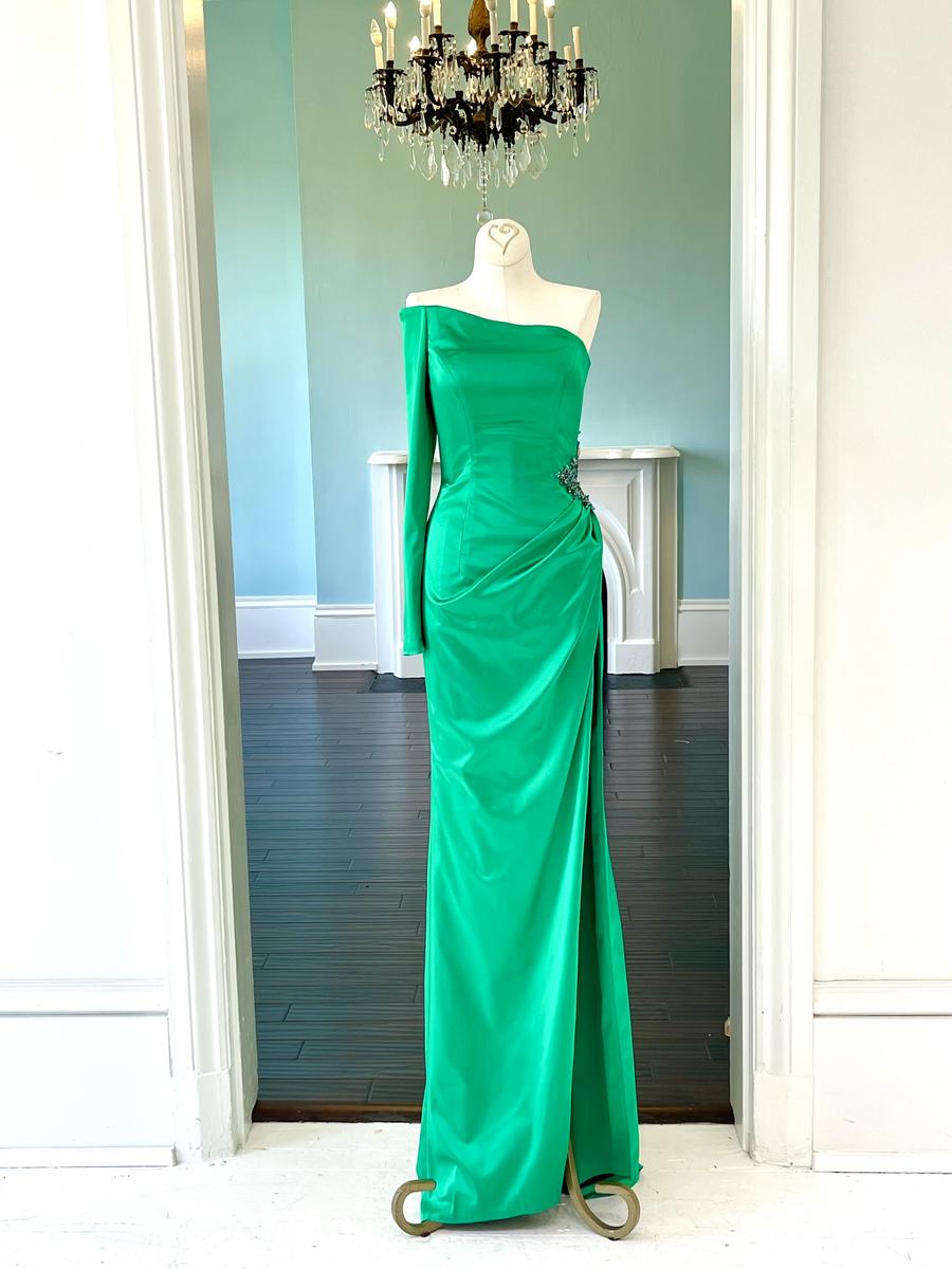 Sherri Hill Emerald Green Couture Pageant Gown