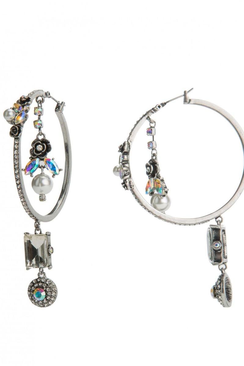 Sherri Hill rhinestone crystal hoops prom pageant earrings