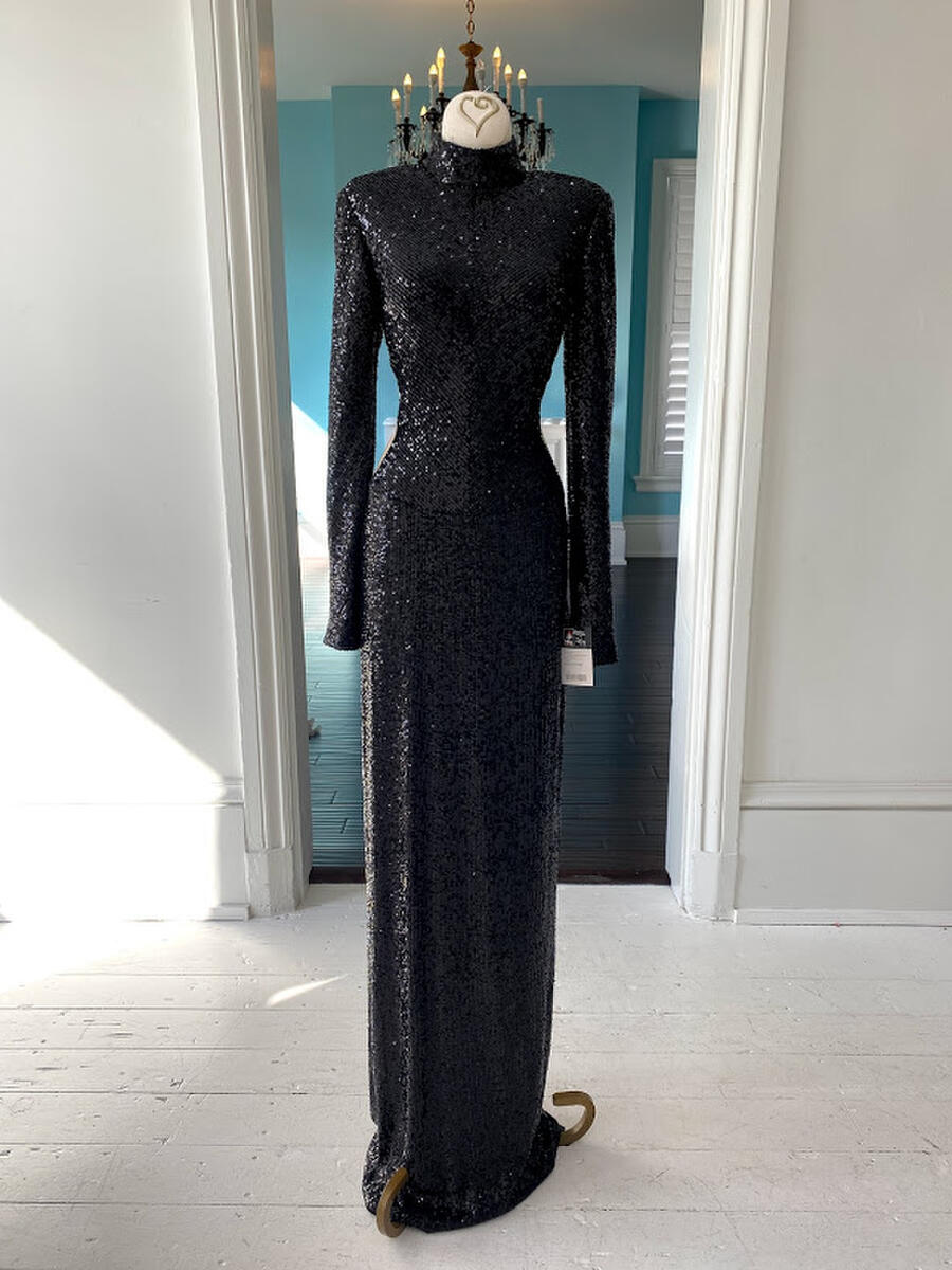 Juan Carlos Pinera sequins long sleeve fitted gown