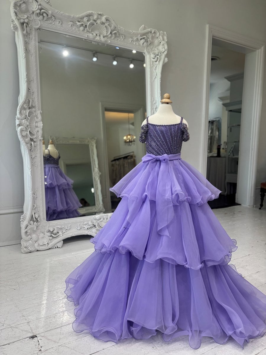 Sherri Hill Children's Lilac Organza Ballgown K67123