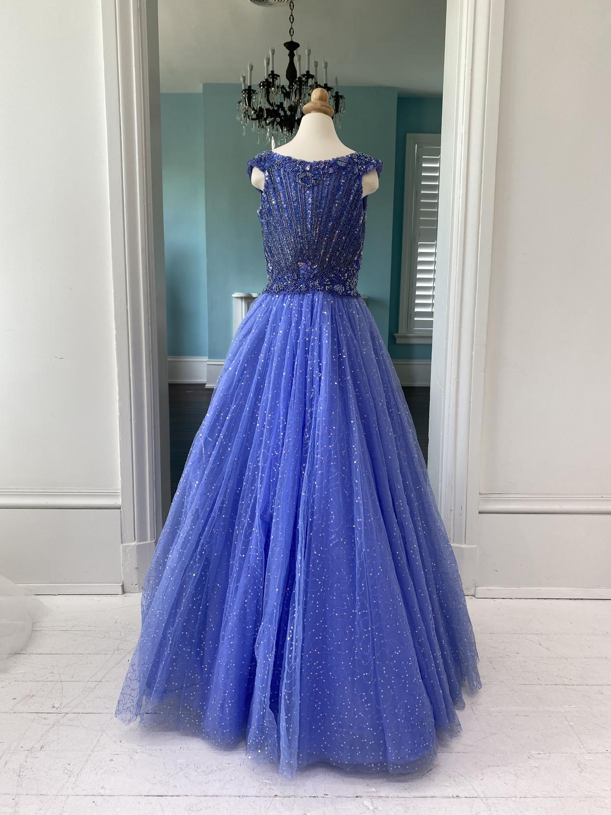 Sherri Hill Children's Periwinkle Little Girl's sequin pageant dress