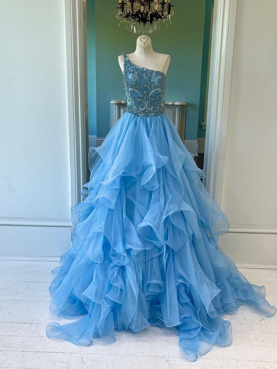 Sherri Hill Couture Light Blue Pageant Ballgown