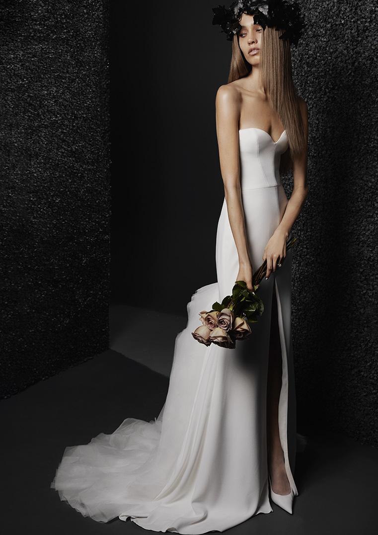 Vera Wang Bride- Sheath crepe wedding dress
