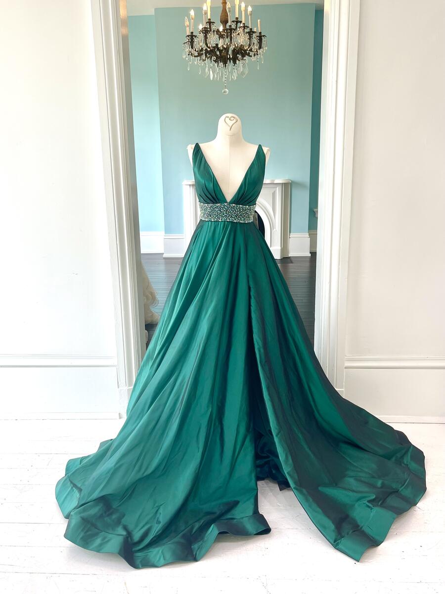 Sherri Hill Emerald Silk ballgown Pageant Gown