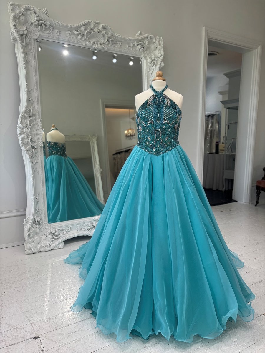 Sherri Hill Children's Aqua Ballgown K67182