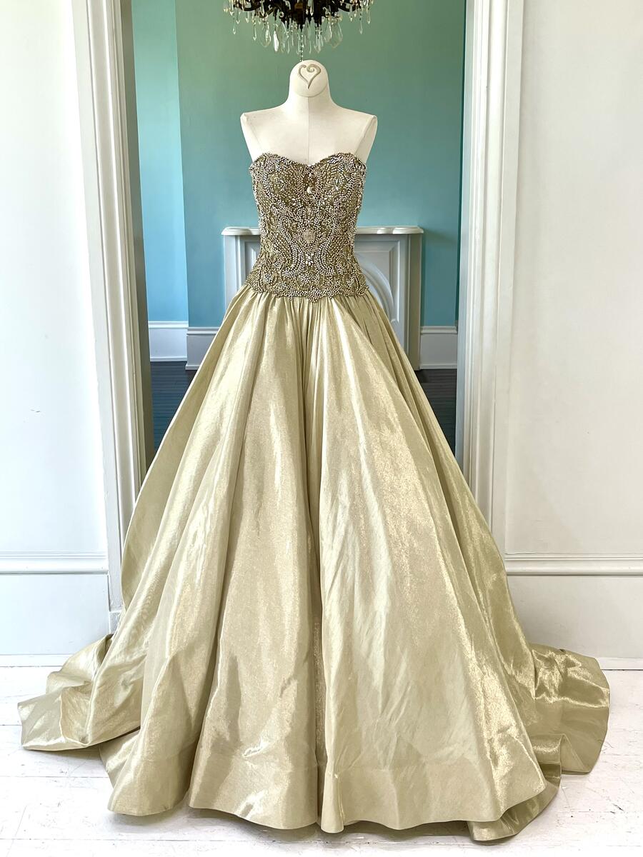 Sherri Hill Couture Gold Pageant Ballgown