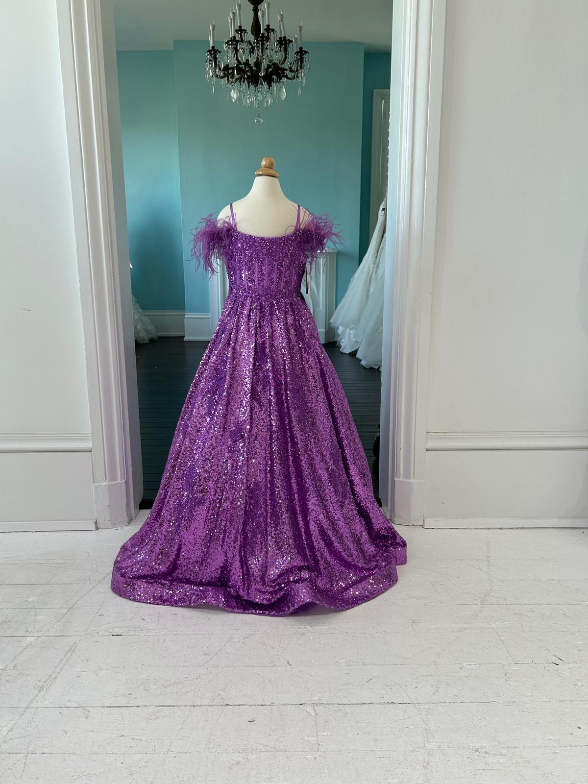 Purple Little Girl's Pageant Gown K55543