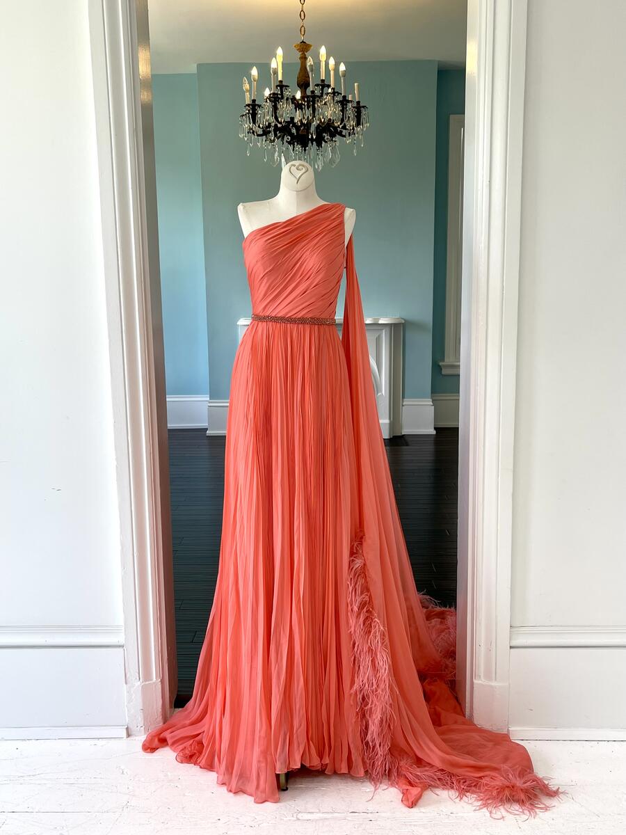 Sherri Hill Couture Coral Pageant Gown 44861