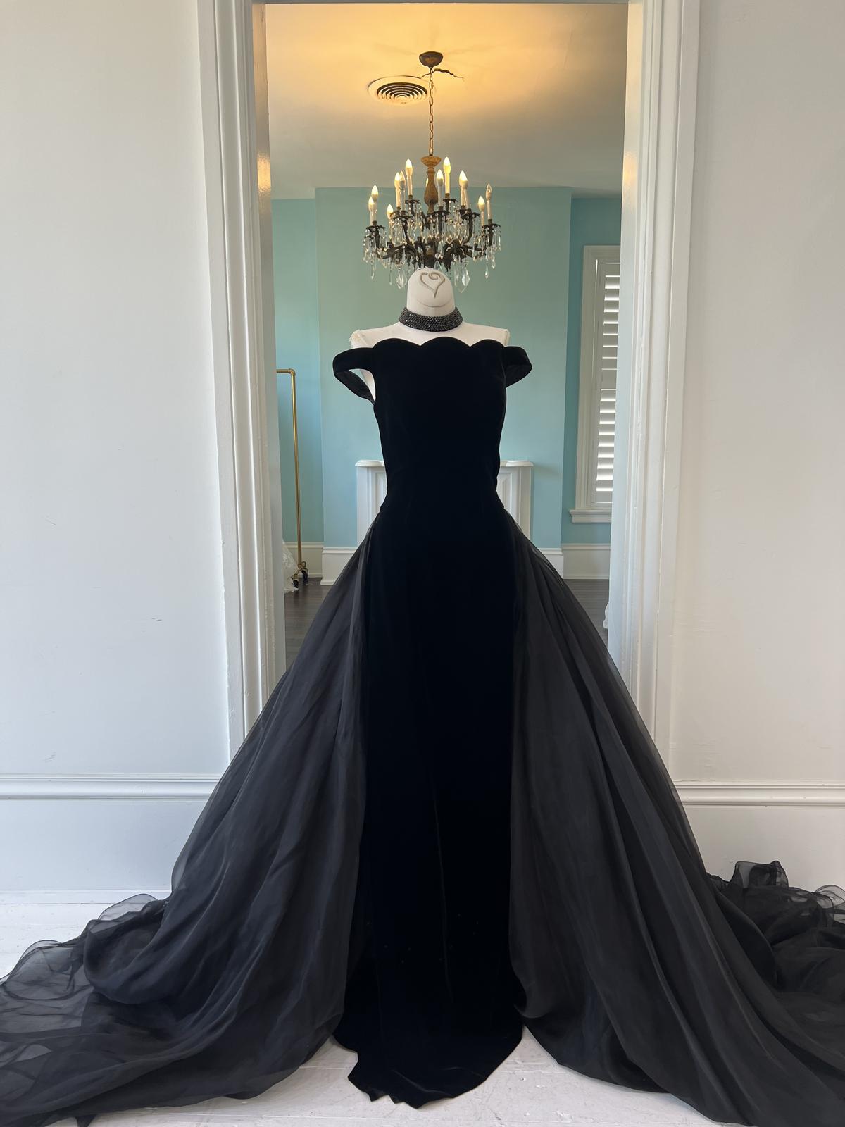 Sherri Hill Couture Black Pageant Gown with Overskirt 45180