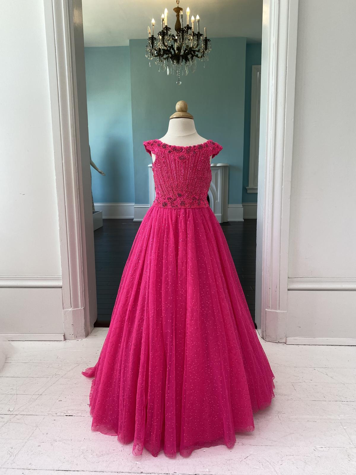 Sherri Hill Neon Pink Children's little girl pageant gown