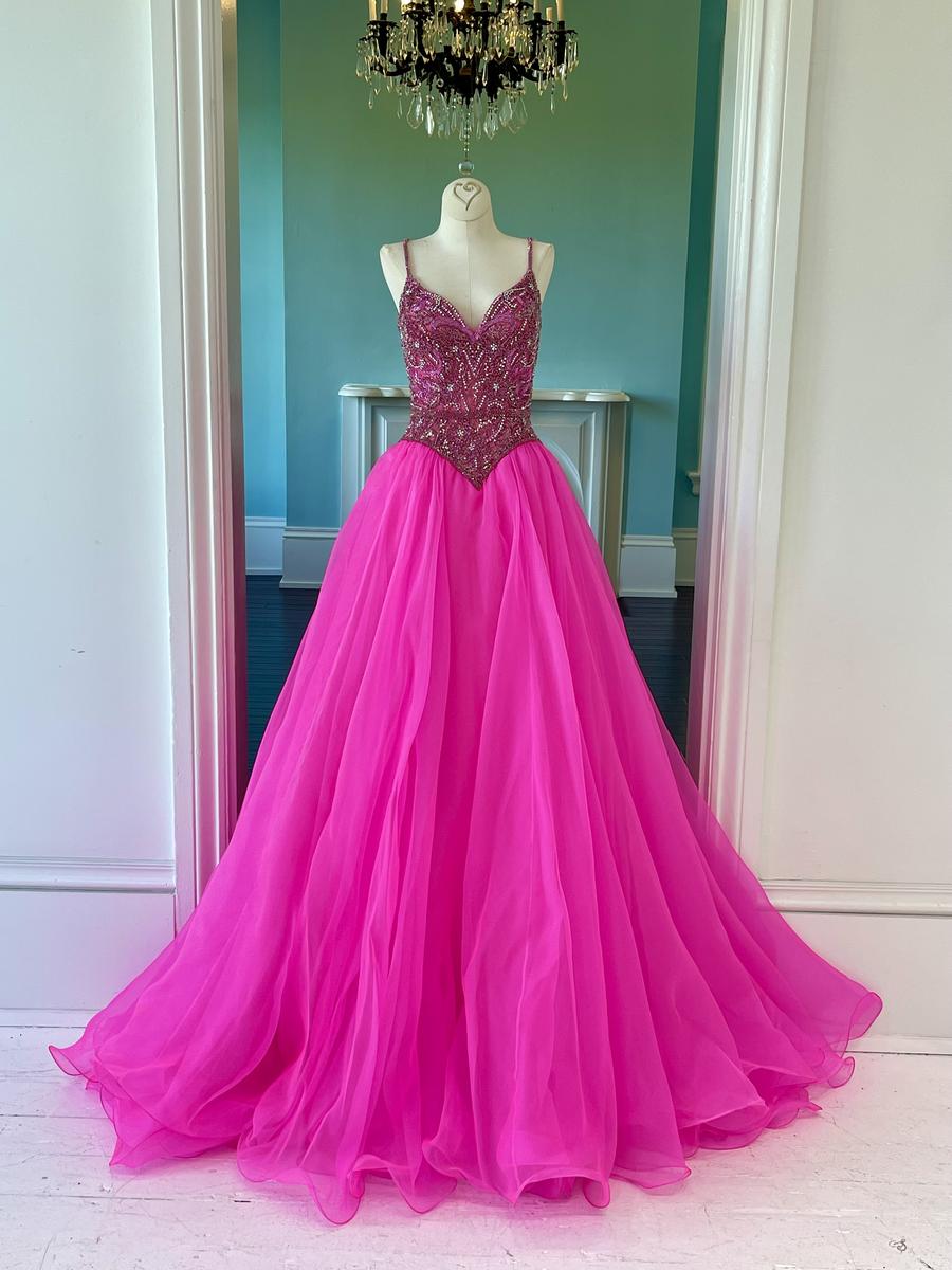 Sherri Hill Bright Fuchsia Pink Pageant Gown