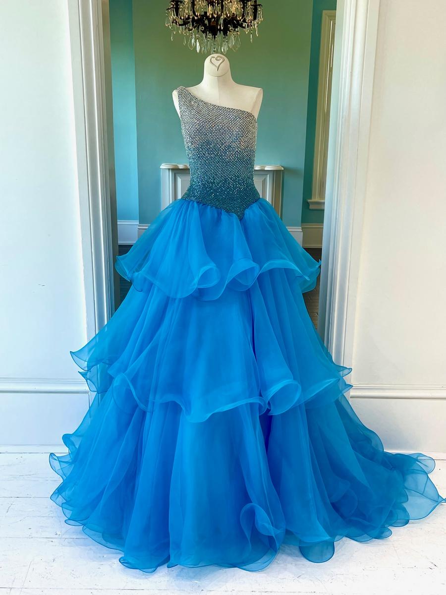 Sherri Hill Couture Blue Pageant Gown