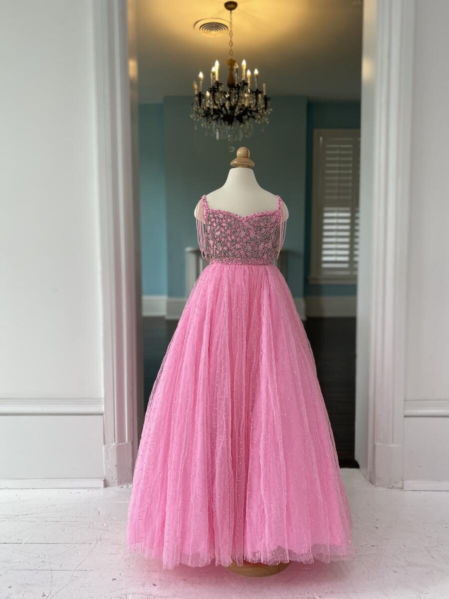 Sherri Hill Little Girls' Candy Pink Pageant Gown