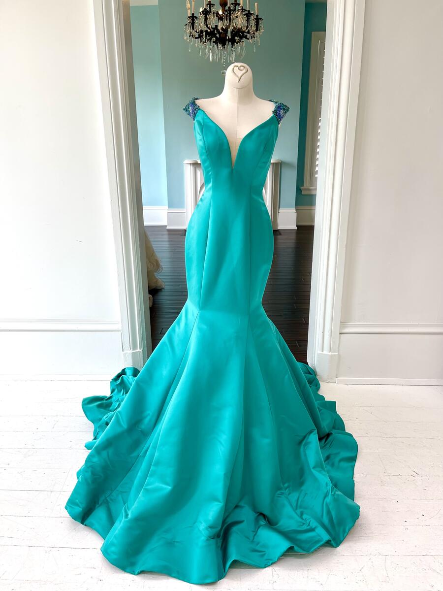 Sherri Hill Couture Zircon fitted mermaid pageant gown 44537