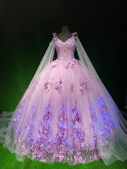 Image of 3D Floral Ligh-Up Quinceanera Dress GL16
