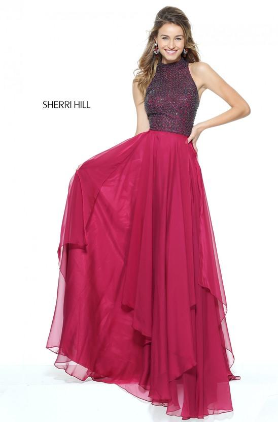 Sherri Hill Chiffon Halter Dress 50808