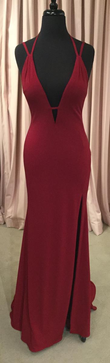 Jersey Dress with a Deep V Neck and Open Back With Strappy Details JVN43889