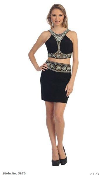 LT Two Piece Beaded Cocktail Dress 5870
