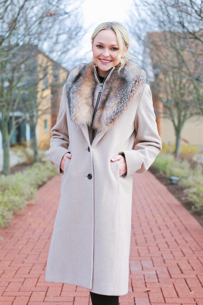 Cashmere Jacket with Crystal Fox 15792
