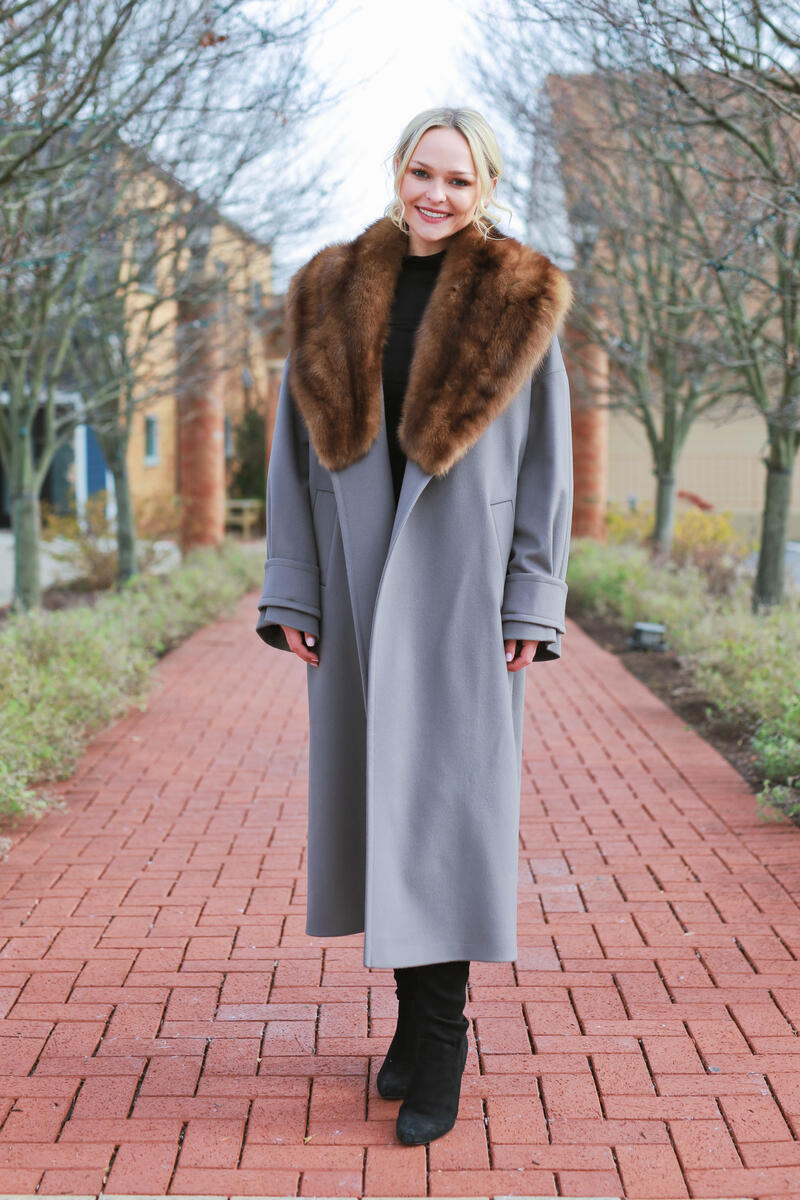 Lora Piana Cashmere Coat with Russian Sable
