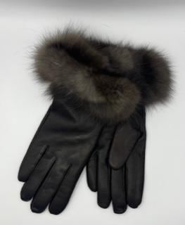 Brown Leather Gloves with sable Fur. 19311