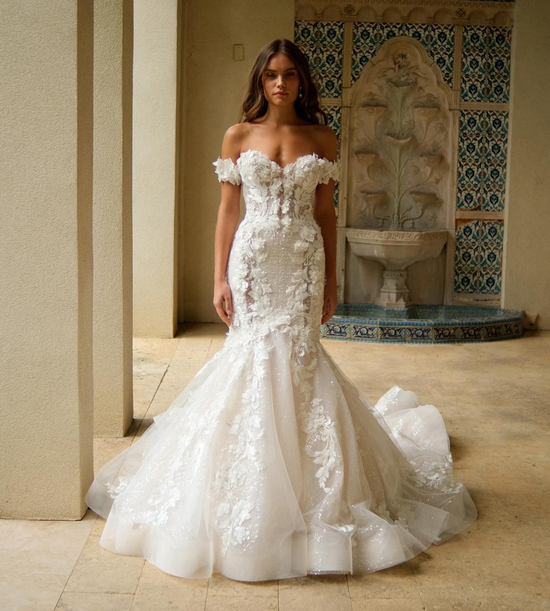 Waverly | Ivory Boho A-Line Long Tulle Wedding Dress with Lace | KissProm