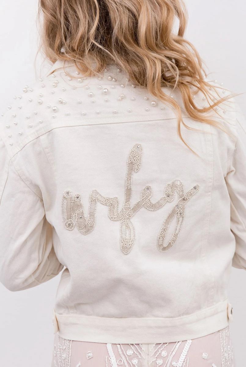 Jacket - Classic Pearl Beaded Text JWIFE