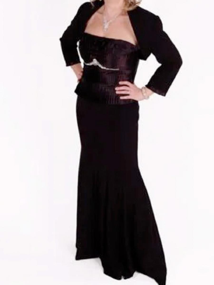 Mike - Two Piece  Gown Satin Pleated Jacket 9009