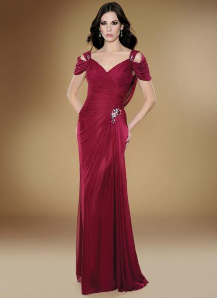 Colors Dress - Chiffon Gown Pleated Bodice