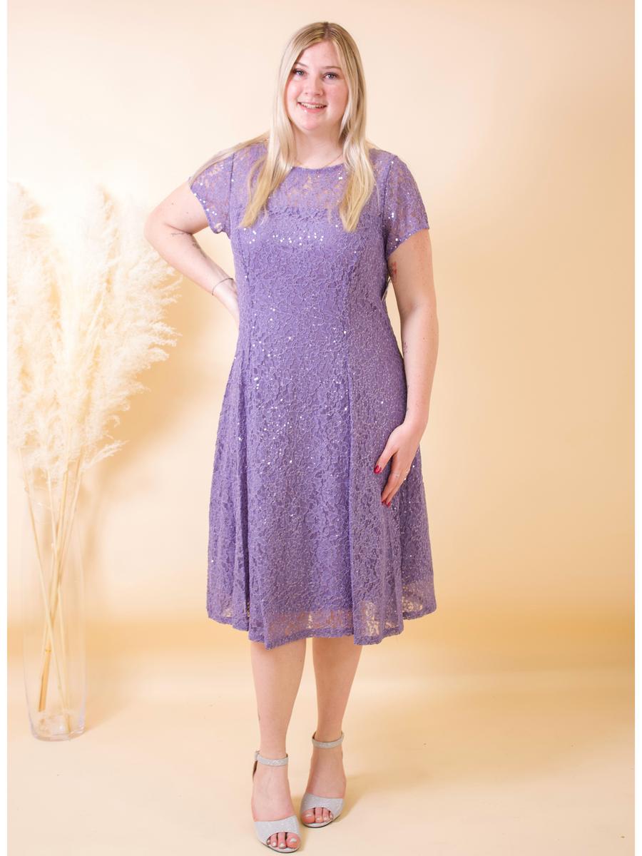 SALLY LOU - N/A Cap Sleeve Tea Length Lace Dress 9419129S