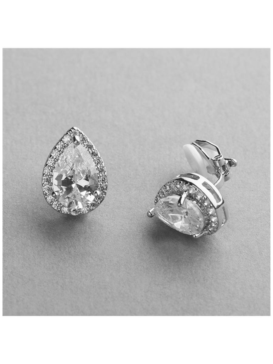 MARIELL - Pear Shape Wedding Clip On Earrings 4600EC
