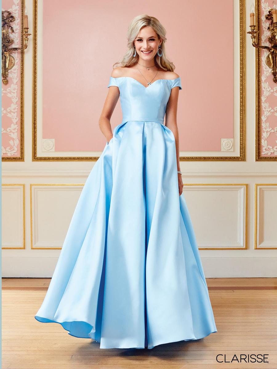 Clarisse - Satin Ball Gown Off the Shoulder 3442L
