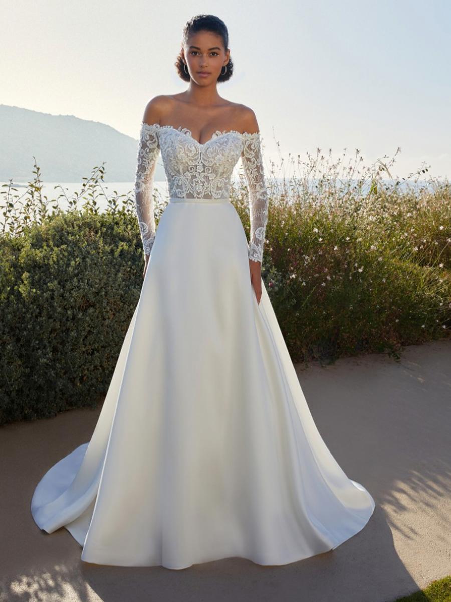 Demetrios Bridal - Embroidered Sequin Bodice Bridal Gown