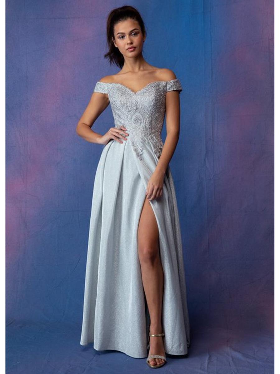 Fashion Eureka - Off the Shoulder Glitter Gown 9806L